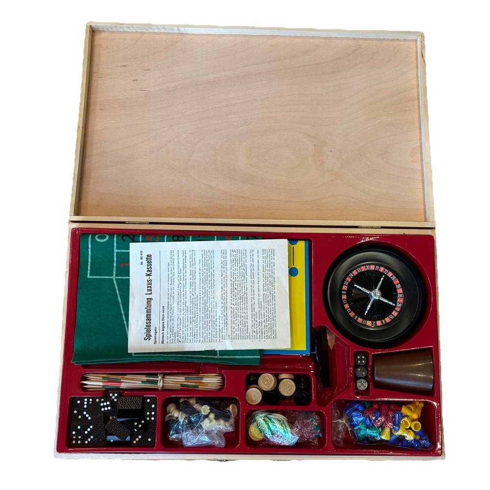Vintage German & Gambling‎ Case Set Roulette, Chess, Checkers, Poker